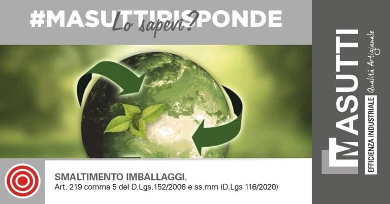 smaltimento imballaggi secondo norme in vigore