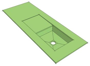 Gocciolatoio su Piano Dekton