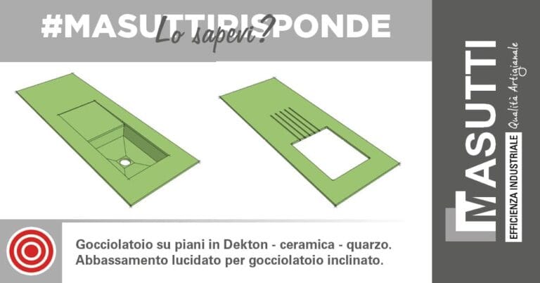Gocciolatoio su piani in Dekton - ceramica - quarzo