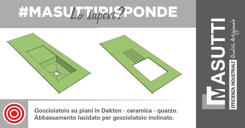 Gocciolatoio su piani in Dekton - ceramica - quarzo