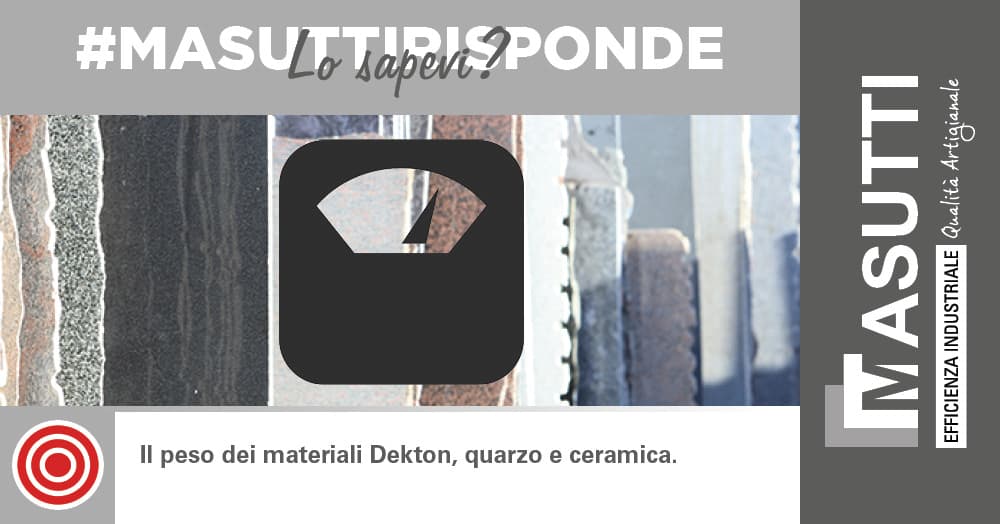 Il peso dei materiali Dekton, quarzo e ceramica